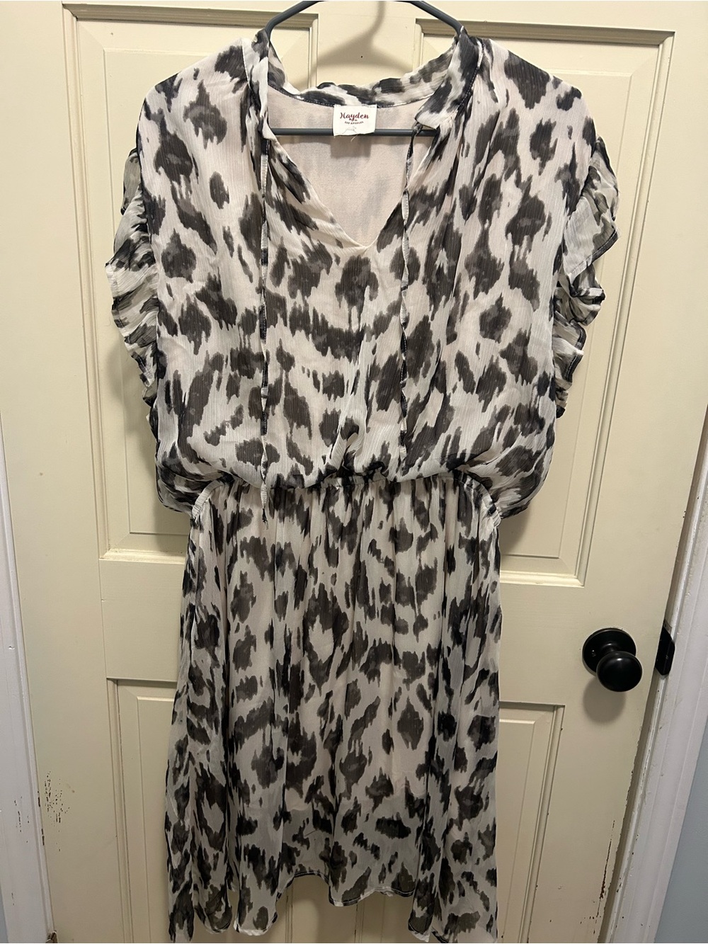 Hayden Black & White Printed Midi Dress